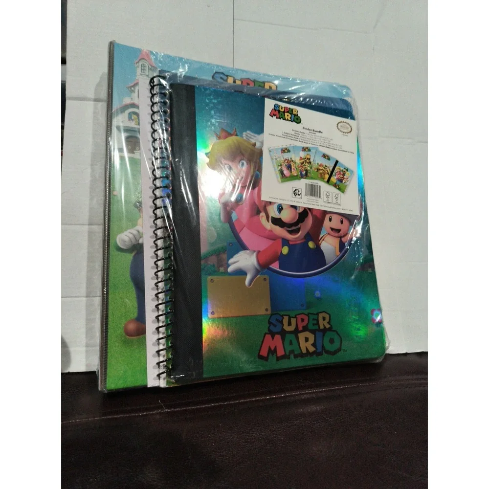 SUPER MARIO BROS BINDER BUNDLE NEW & SEALED School Supplies Set 4 Binder Bundle